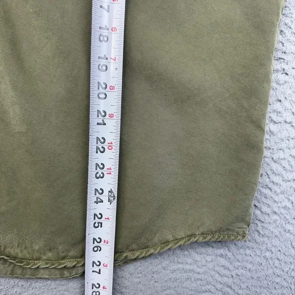 Pulp Shirt Womens XL Olive‎ Green Lyocell Tencel Button Front Boxy 3/4 Sleeve - Picture 11 of 14
